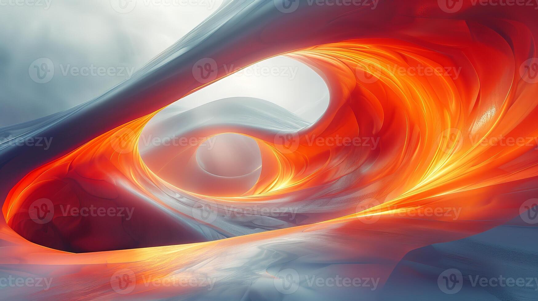 AI generated Abstract background, vivid tones of orange, black, on a backdrop of swirling pastels, silky and smooth surface. Background, texture. Generated by artificial intelligence. photo