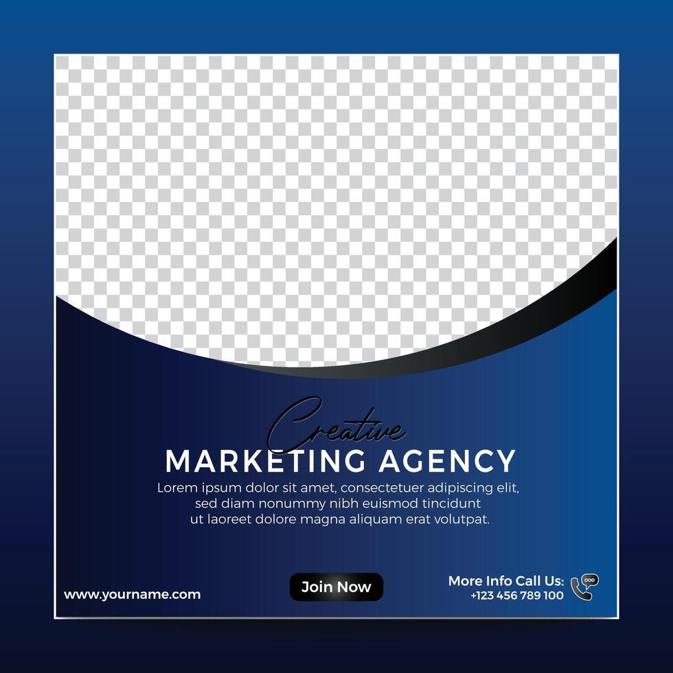 Creative Marketing Agency Business Promotion Social Media Post Template. vector
