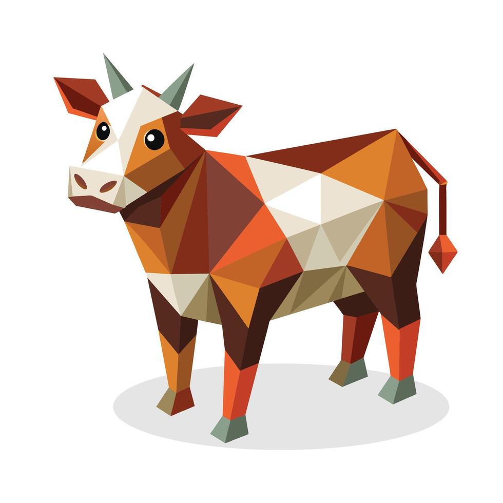 Cow triangle shape vector illustration.