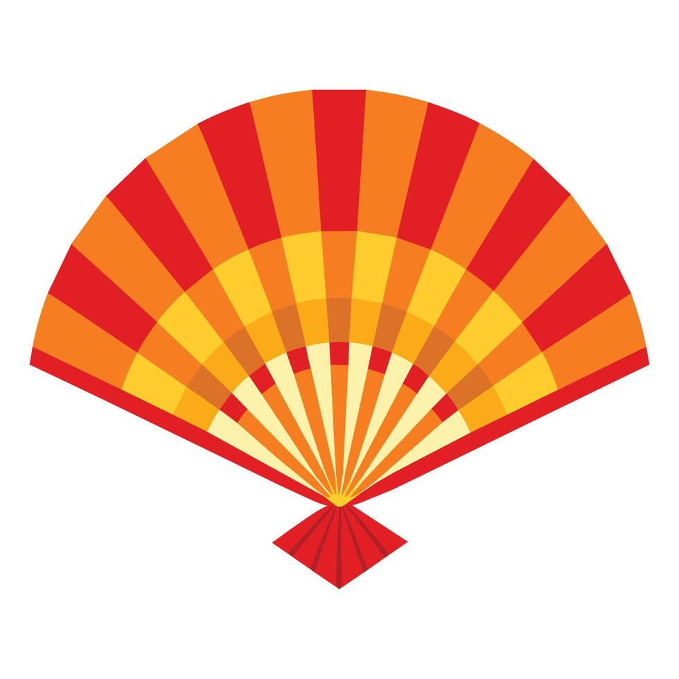 Hand fan flat vector illustration on white background
