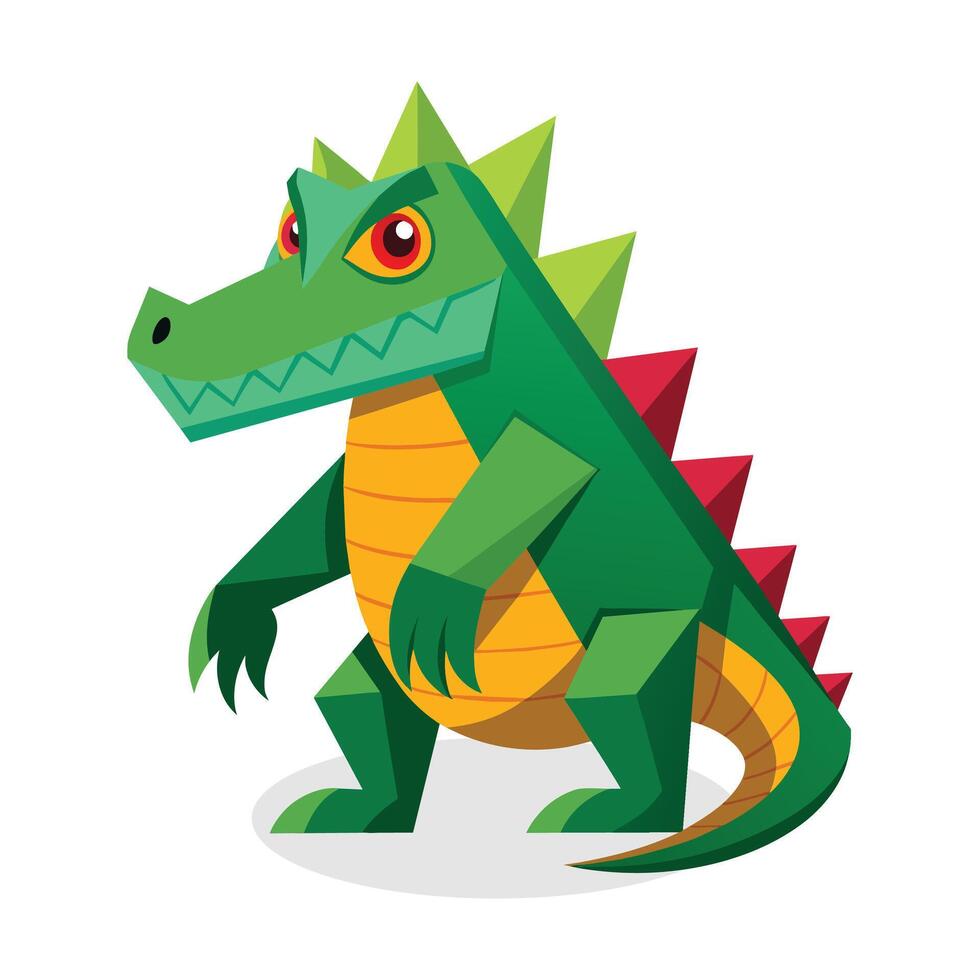 Crocodile triangle shape vector illustration