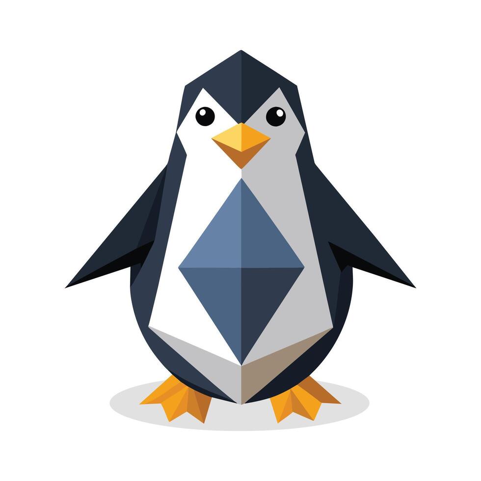 pingüino triángulo forma vector ilustración.