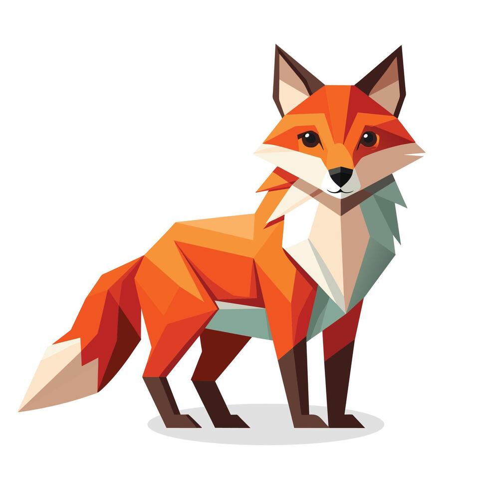 Fox triangle shape vector illustration.