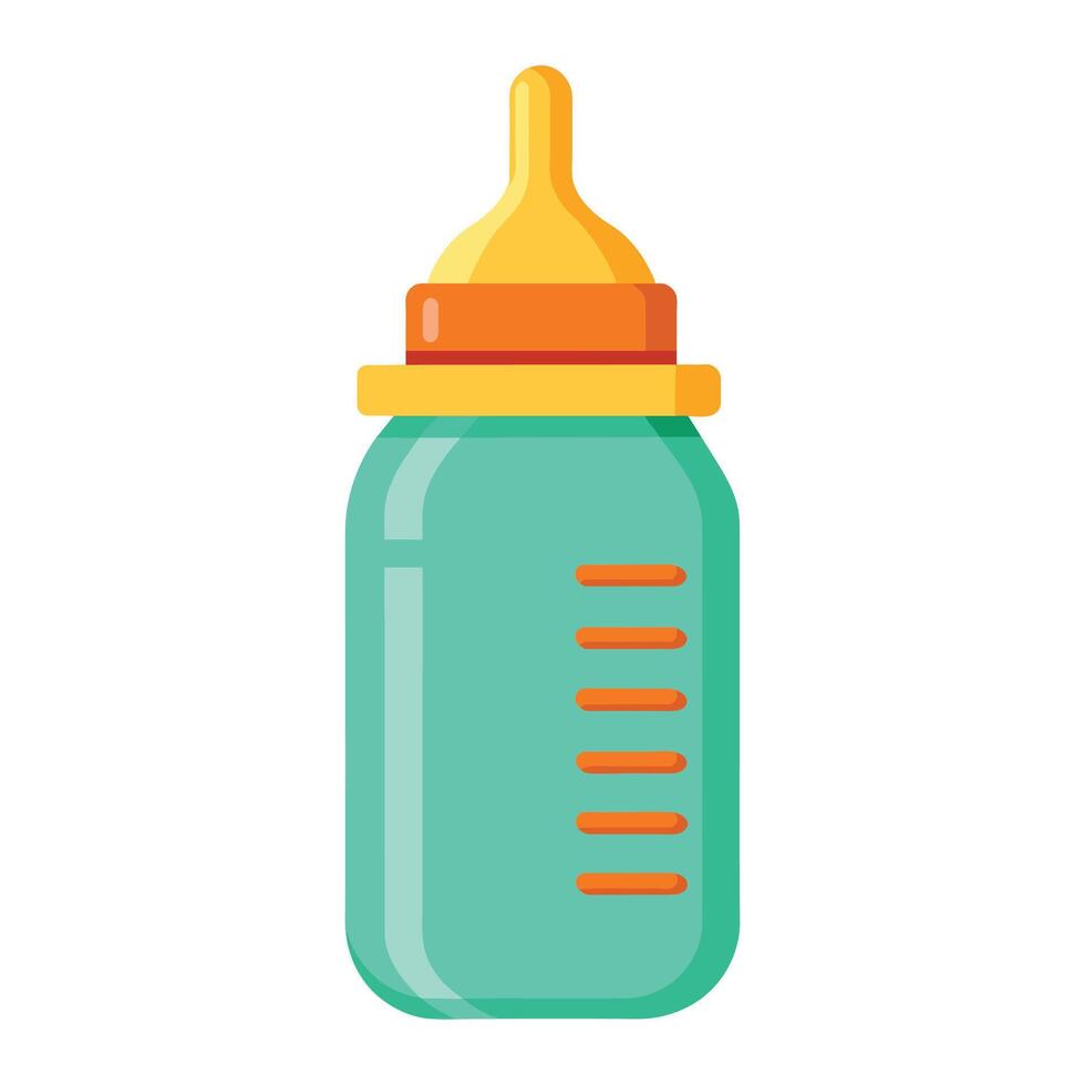 Feeding bottle flat vector illustration on white background