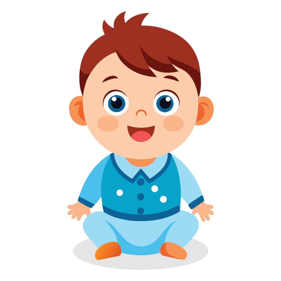 Baby flat vector illustration on white background.