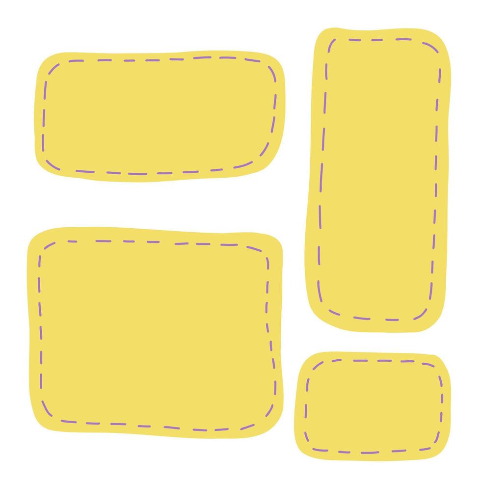 Hand drawn cute quote set. Doodle text box frames blank template set. empty speech bubbles. Vector illustration on white background.