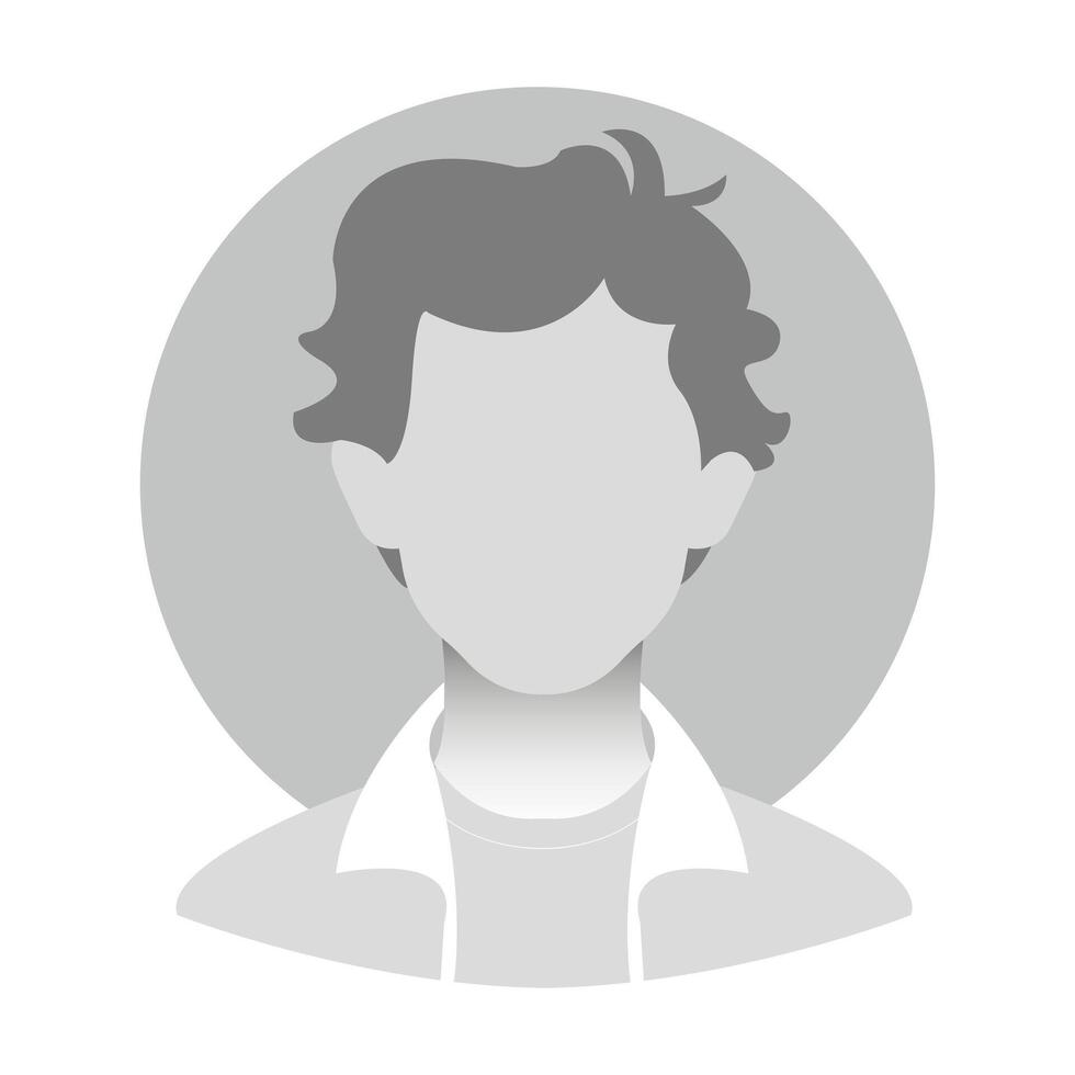 Vector flat illustration in grayscale. Avatar, user profile, person icon, anonymous profile, profile picture for social media profiles, icons, screensaver