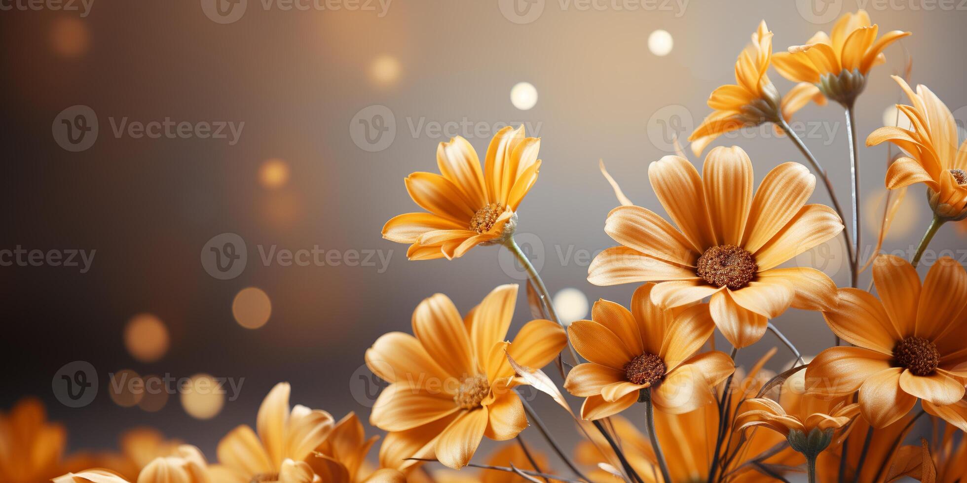 AI generated Autumn Yellow soft color flowers in the garden photo