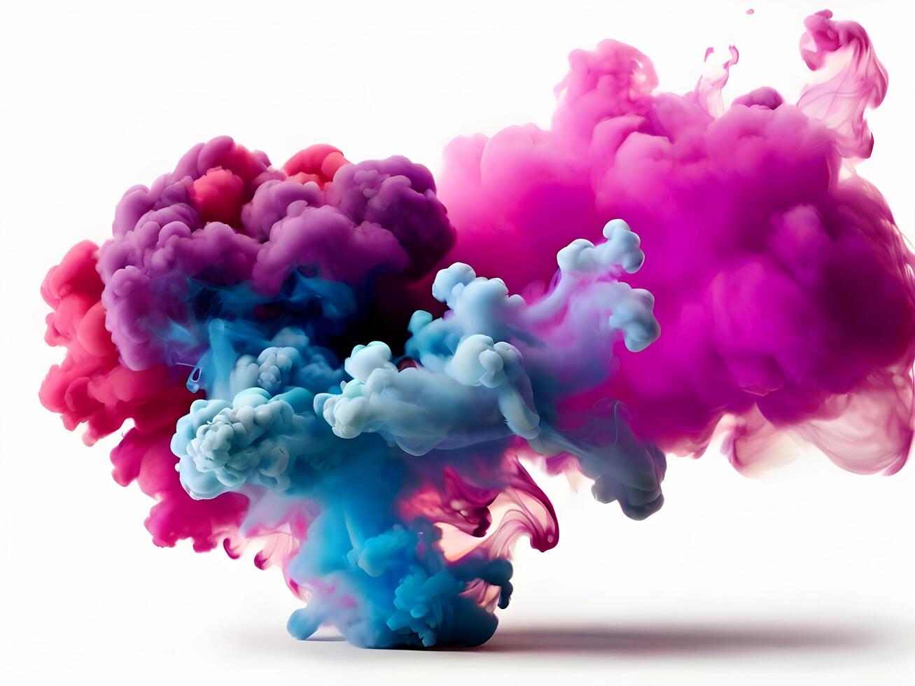 AI generated Transparent colorful smoke isolated background. photo