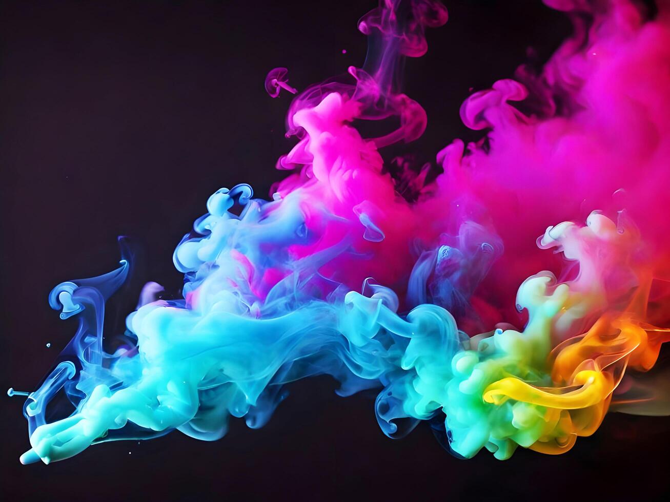 AI generated Transparent colorful smoke isolated background. photo