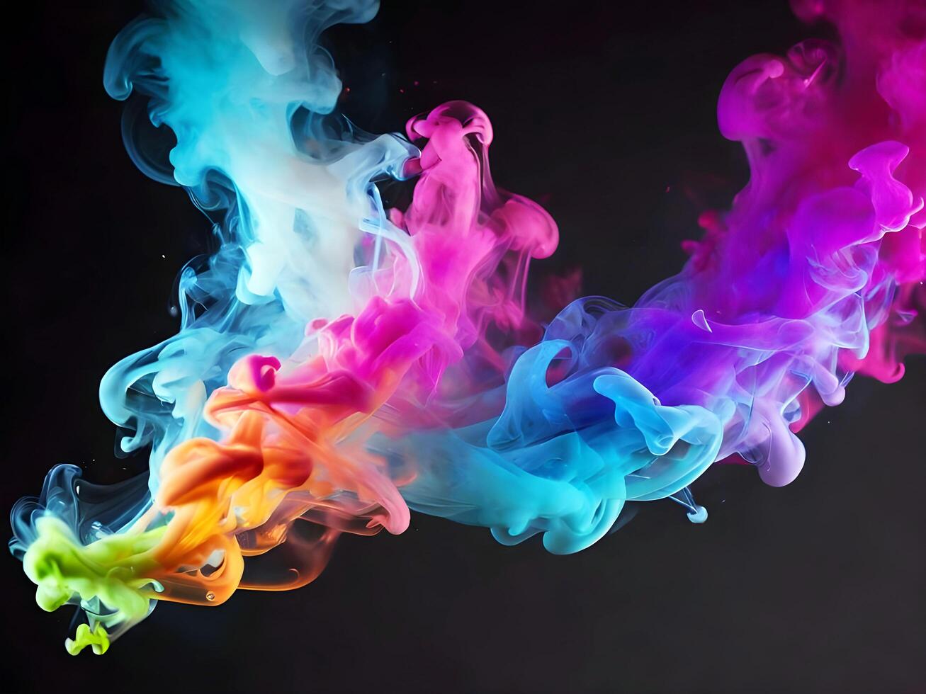 AI generated Transparent colorful smoke isolated background. photo