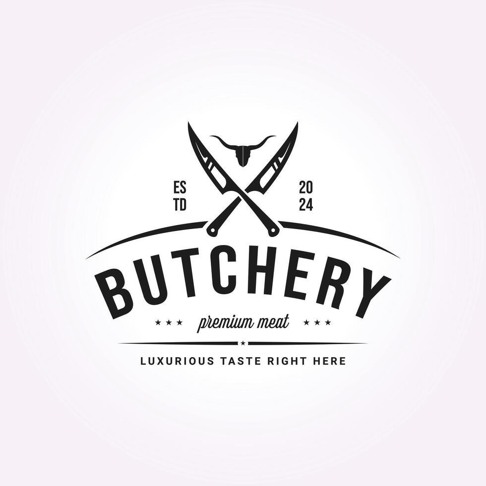 butchery logo icon design icon vector vintage