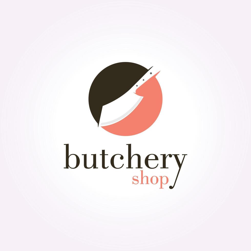 minimalist knife kitchen logo icon vector. illustration vintage of clever butchery badge vector