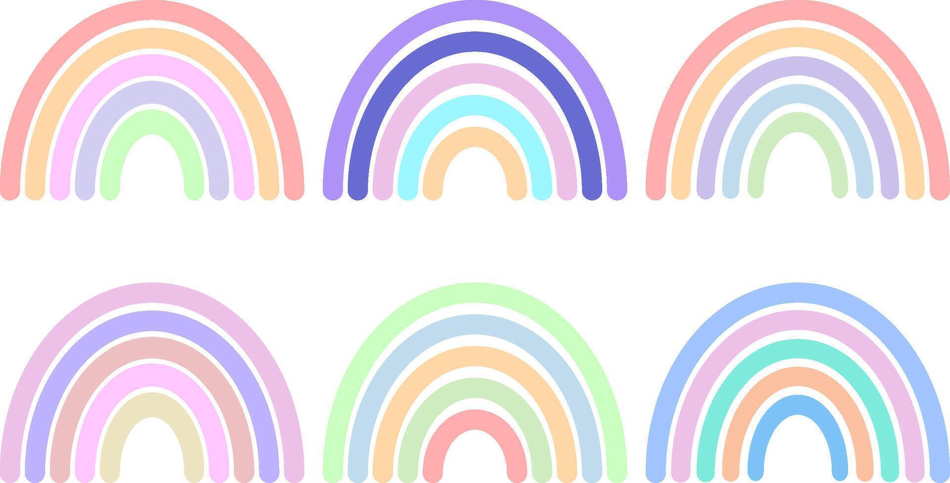 Rainbow Vector Illustration set