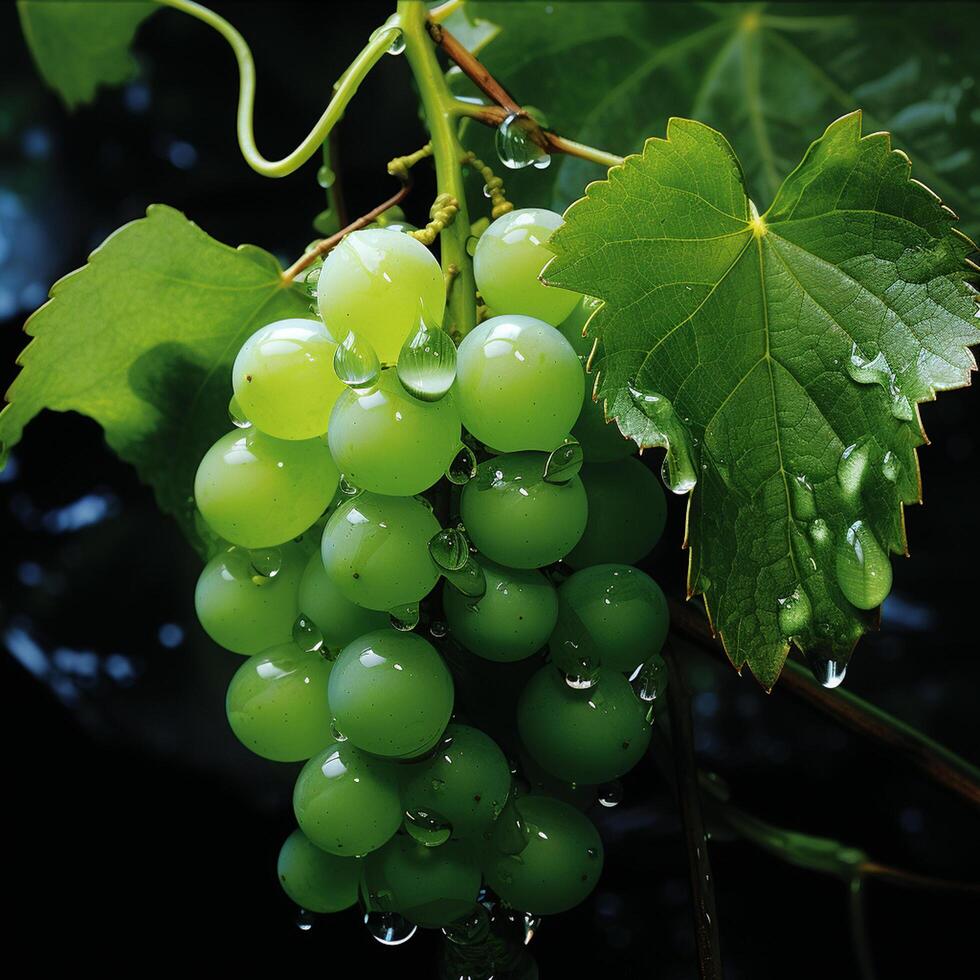 AI generated grape  on white background photo