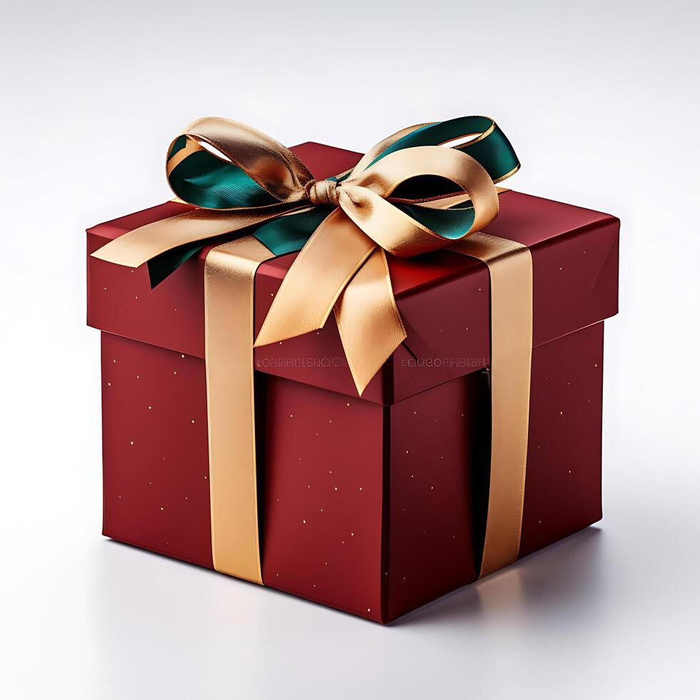 AI generated various color giftbox on white background photo