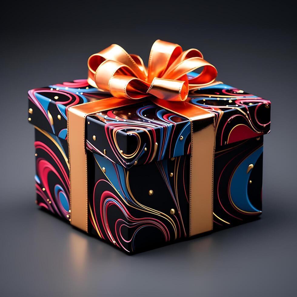 AI generated various color giftbox on white background photo