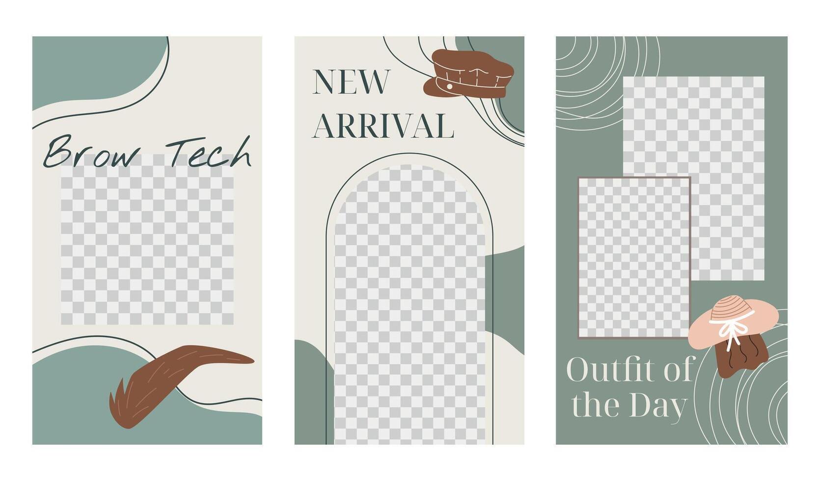 Set of vector editable story templates for social media. Concept 