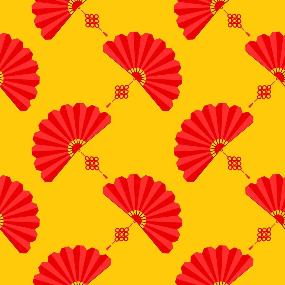 asian folding paper fans seamless pattern vector illustration. Asian hand fan. Traditional fan seamless pattern isolated on color background, paper folding pattern of fans