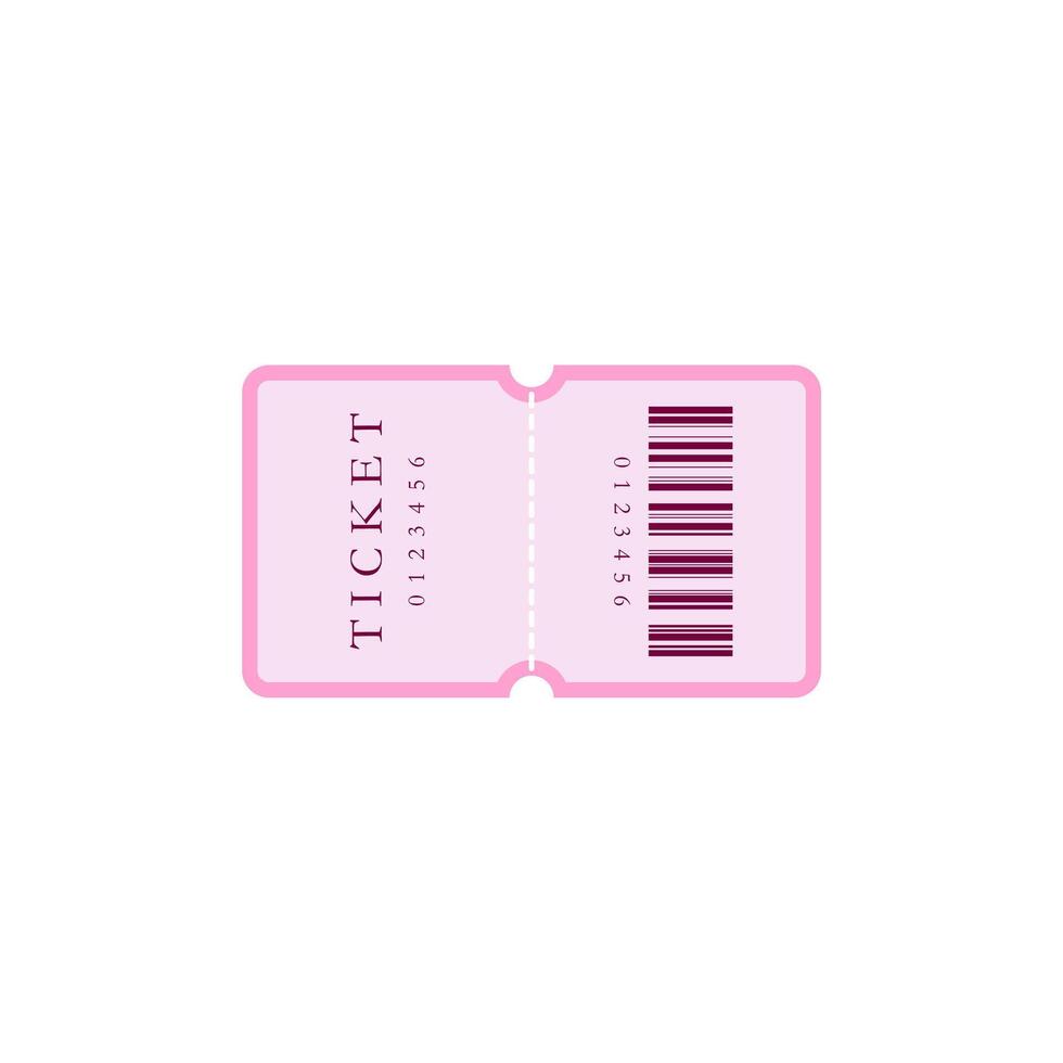 ticket flat design vector illustration. Vintage paper admit one and ticket samples icon.