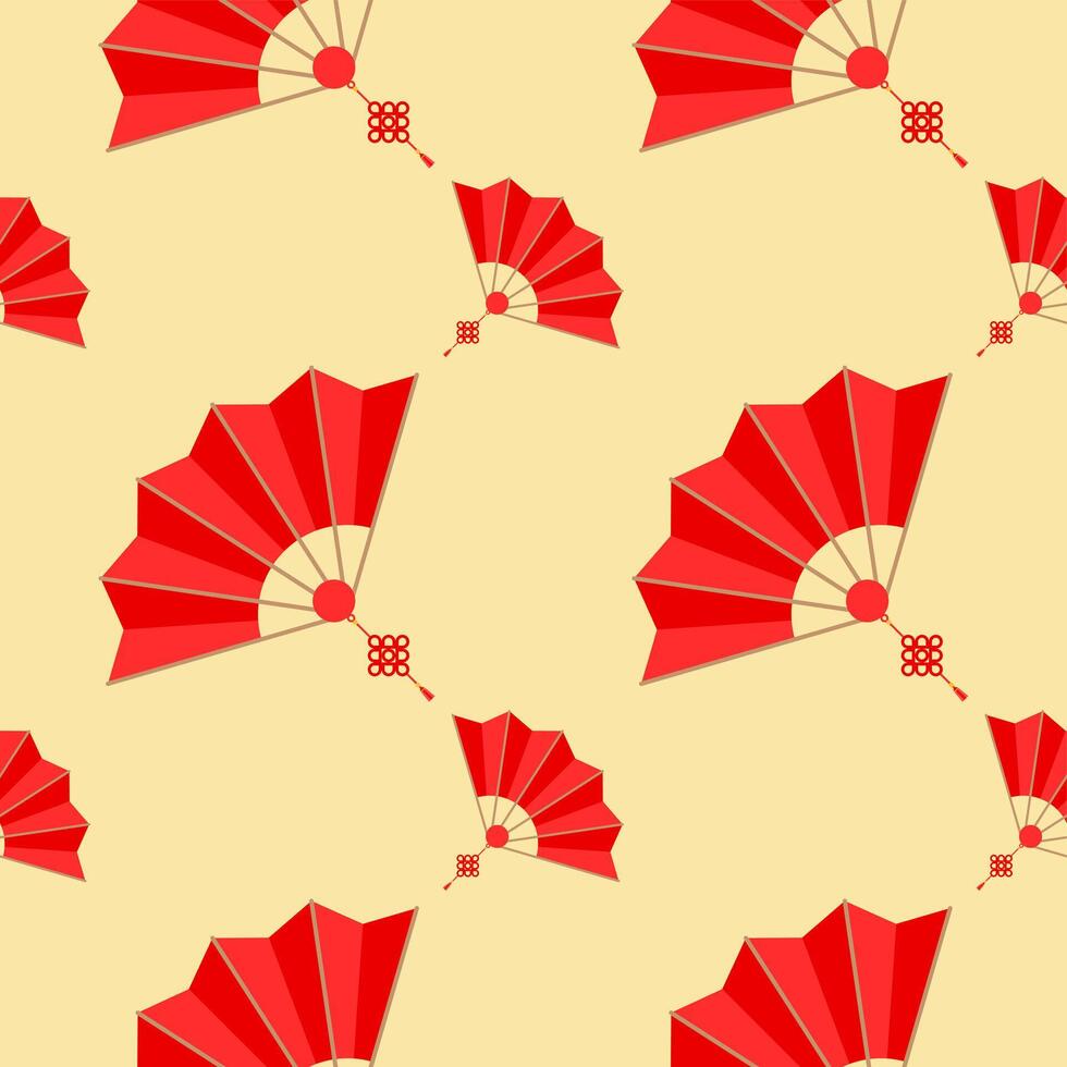 asian folding paper fans seamless pattern vector illustration. Asian hand fan. Traditional fan seamless pattern isolated on color background, paper folding pattern of fans