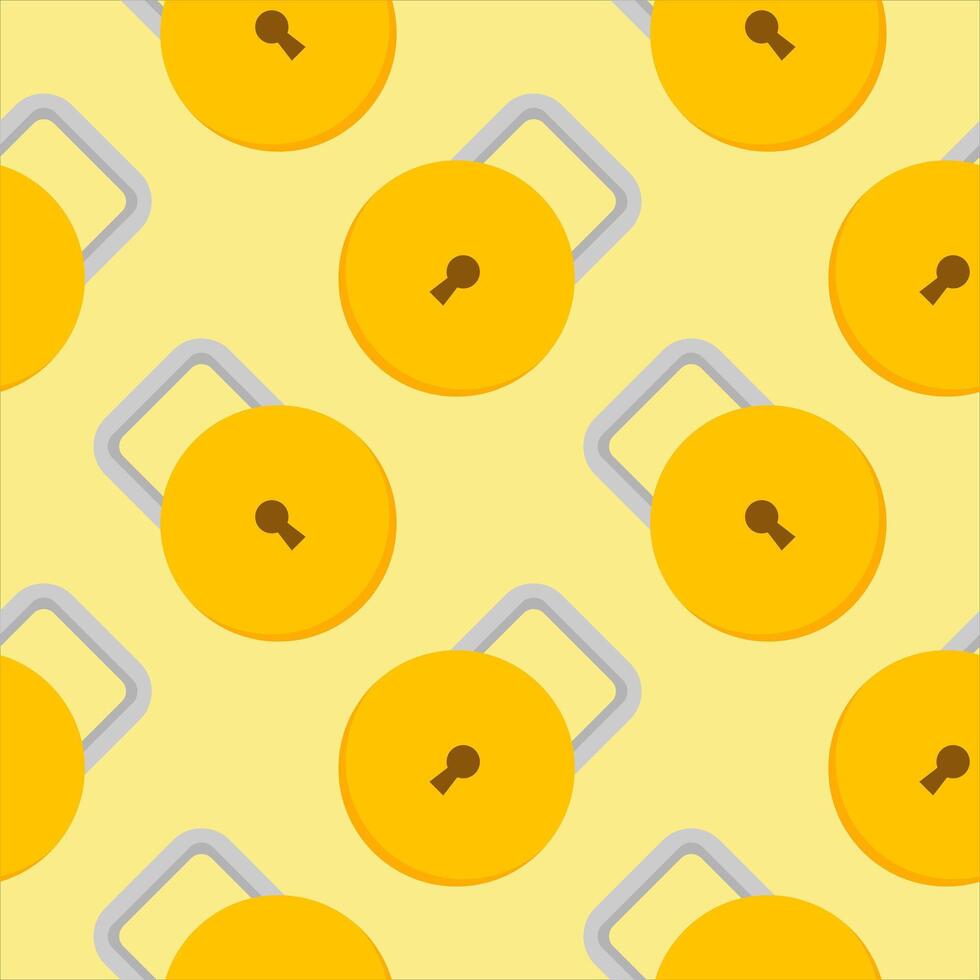 Yellow padlocks. Seamless pattern with colorful locks on a color background. Lock sign seamless pattern background. Business concept vector illustration. Padlock locker symbol pattern.