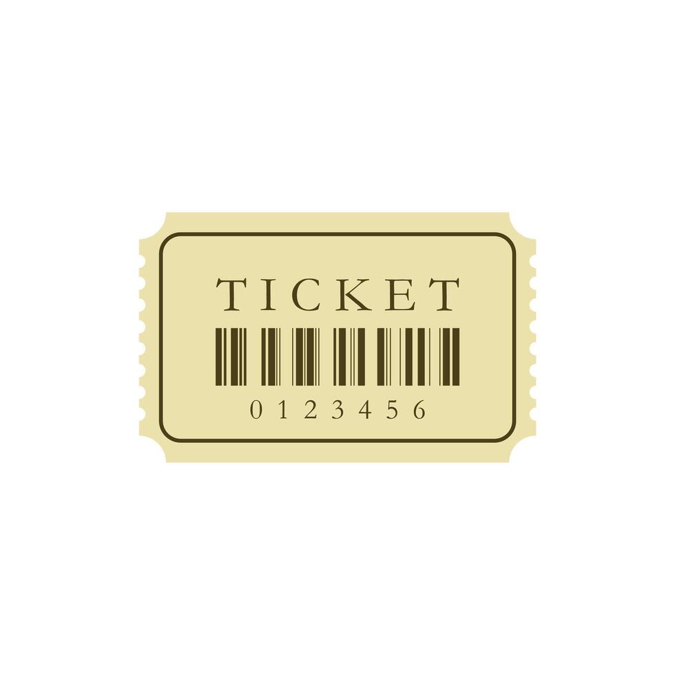 ticket flat design vector illustration. Vintage paper admit one and ticket samples icon.