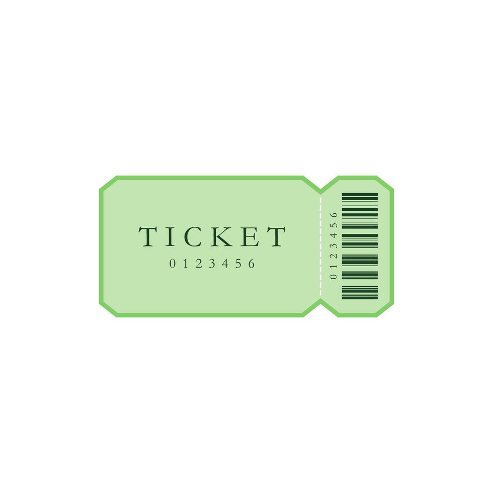 ticket flat design vector illustration. Vintage paper admit one and ticket samples icon.