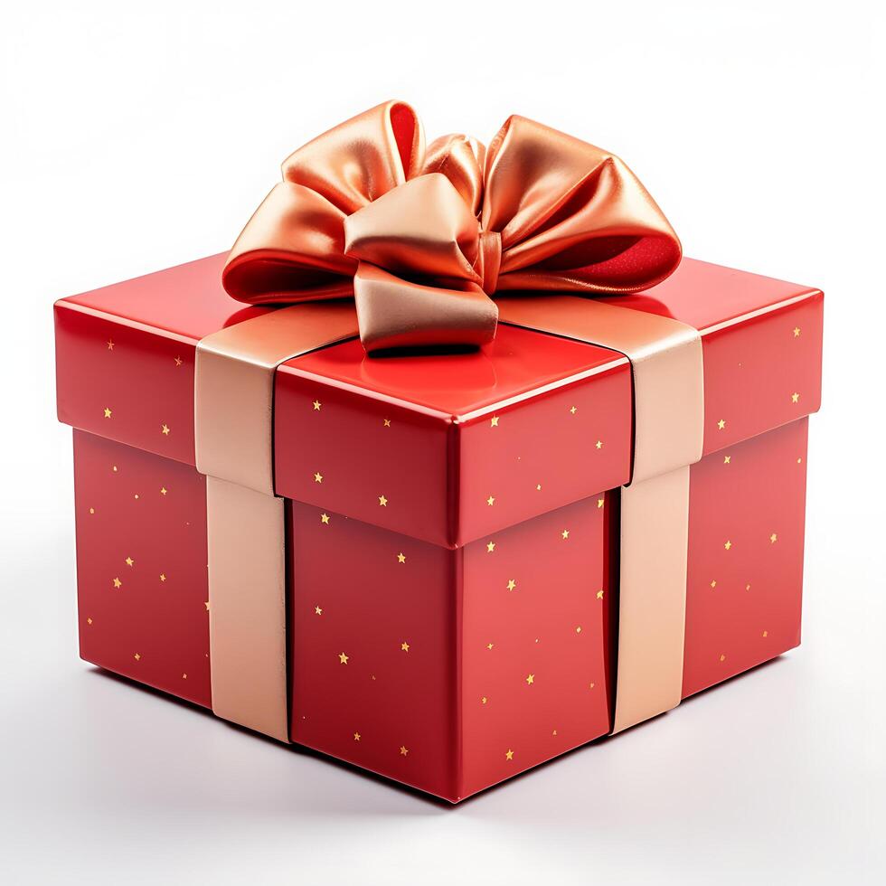 AI generated various color giftbox on white background photo