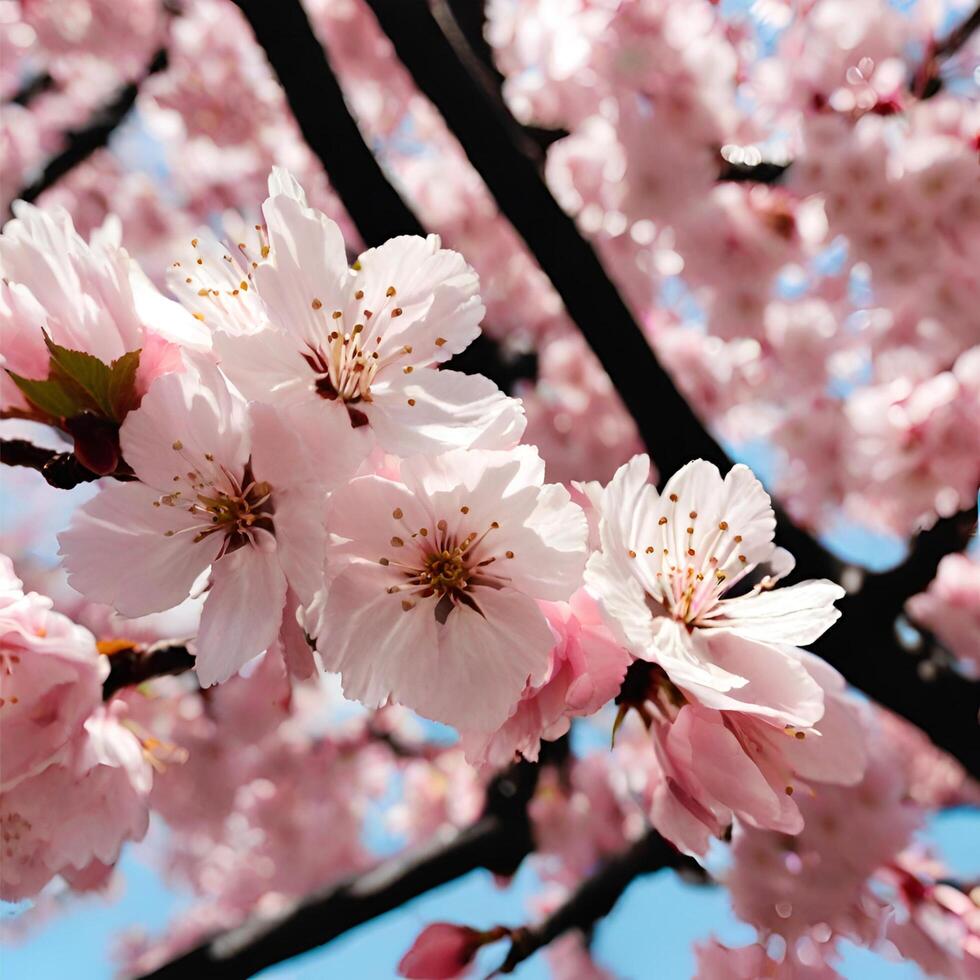 AI generated photo  cherry blossoms