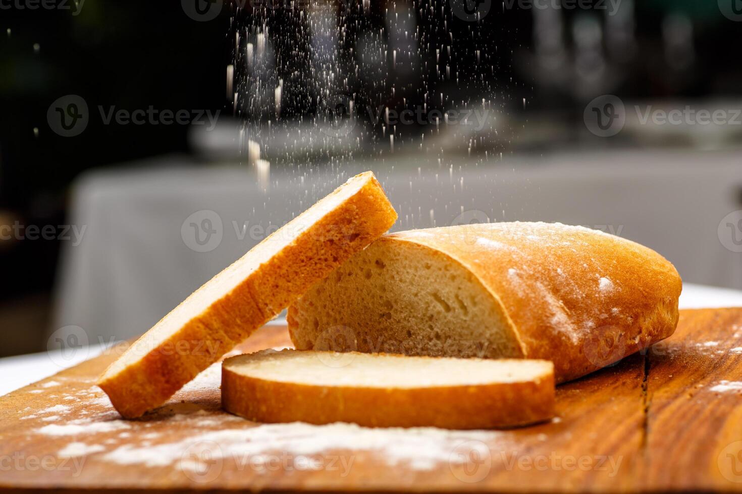 And sliced bread in one piece  a bit of butter lying on  woo photo