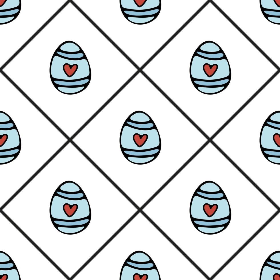 Seamless vector background with Easter egg