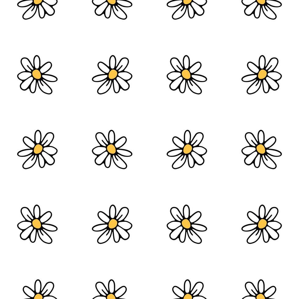 Daisy vector art in a seamless repeat pattern