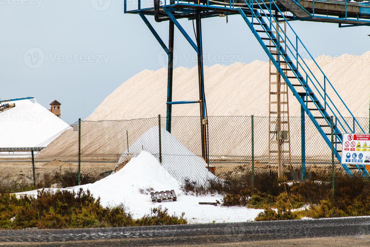 Extraction of sea salt, mountains   . photo