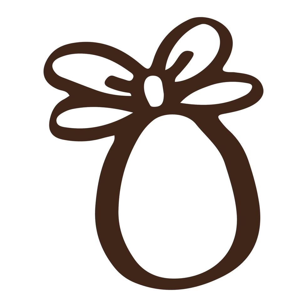 cute Cartoon easter egg. Easter day. outline vector