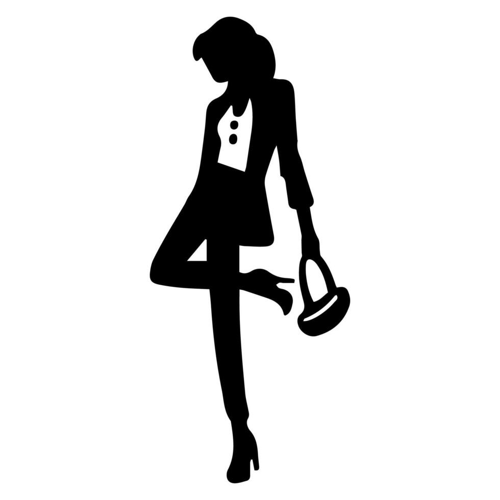 women model silhouette standing different posing on a white background vector
