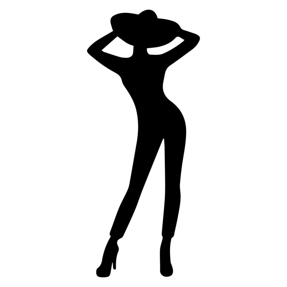 women model silhouette standing different posing on a white background vector