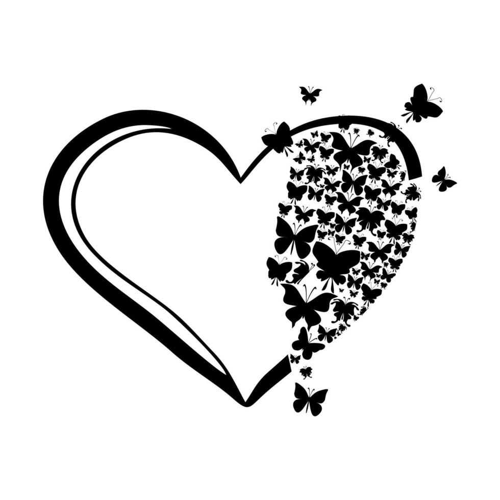 butterflies in the heart vector