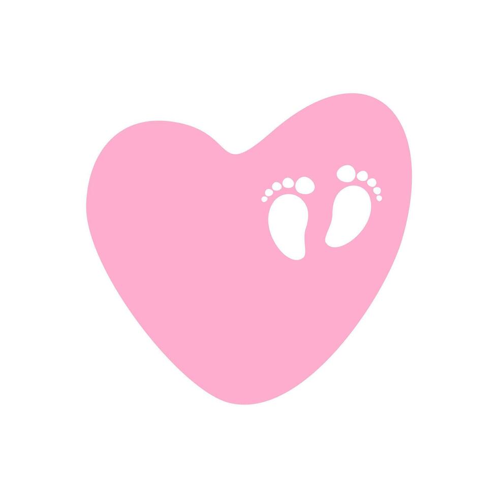 heart is pink with traces vector