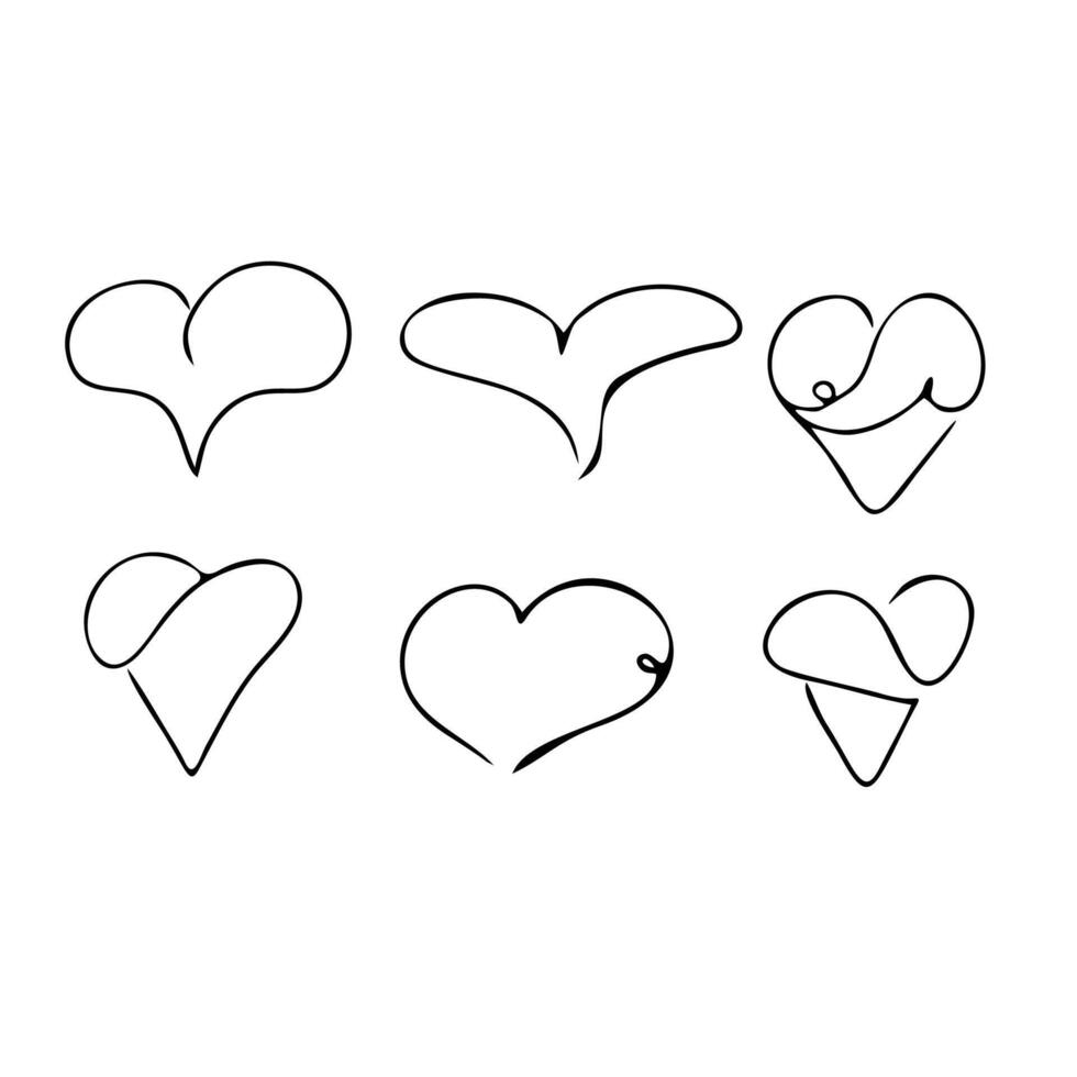 a heart of different shapes vector