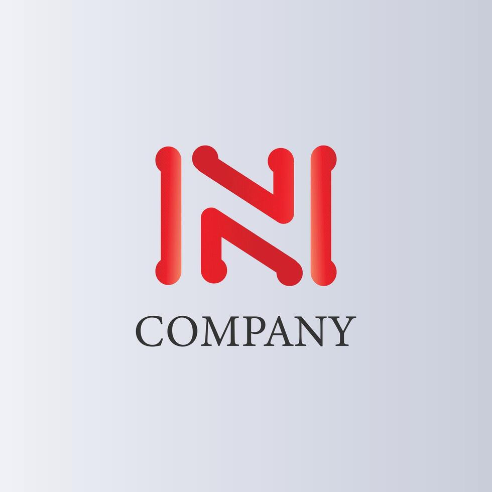 vector flat design letter n logo template