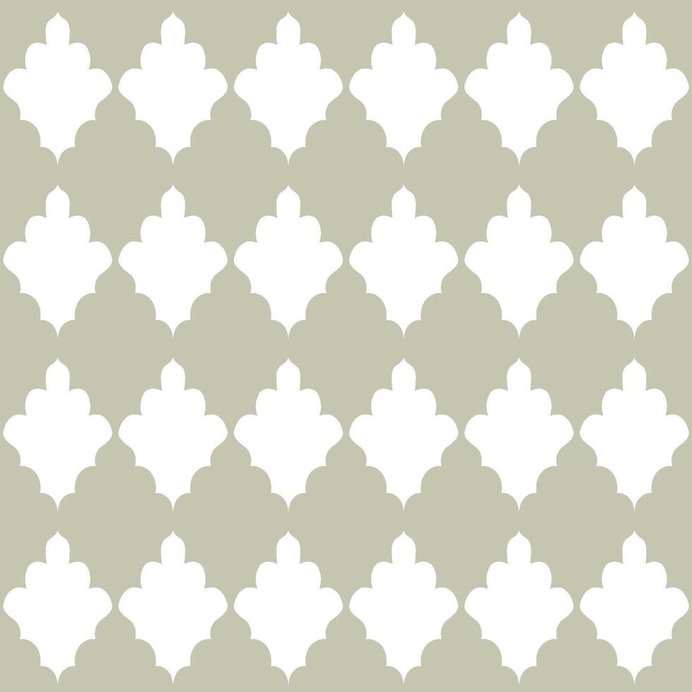 Green damask hand drawn wallpaper. Pastel vintage geometry rhombus shape seamless pattern. Vector light grey print, repeat background, damask ornament, textile, wrap paper, scrap, fabric.