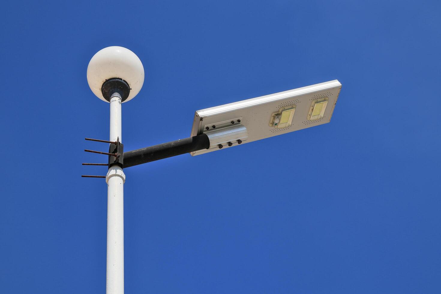 Ready to use round bulb and solar panel kits. photo