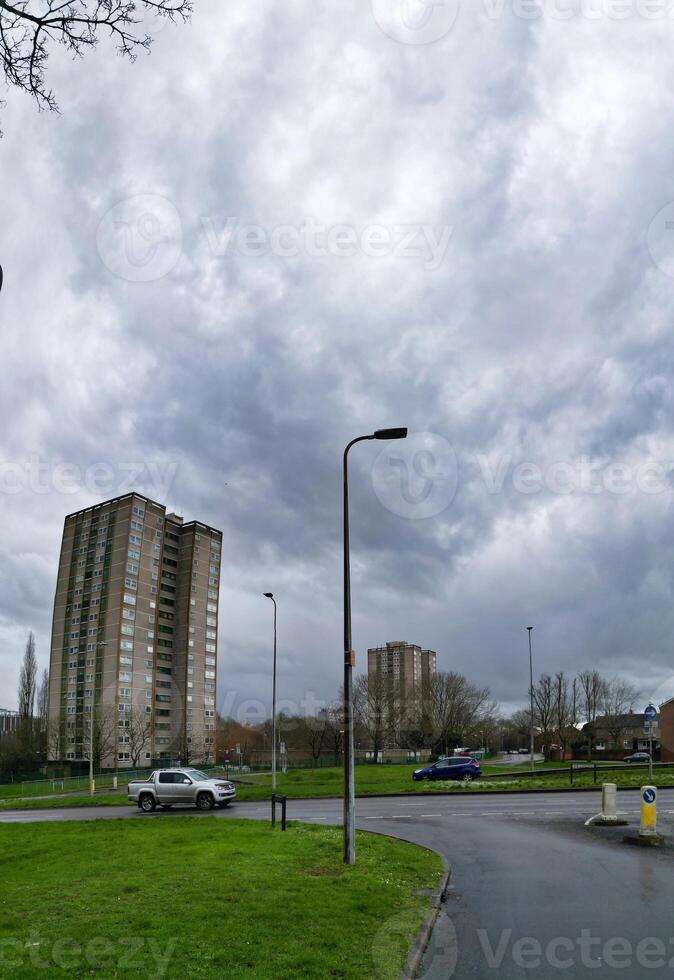 Low Angle Panoramic View of Stevenage City of England Great Britain. Feb 23rd, 2023 photo