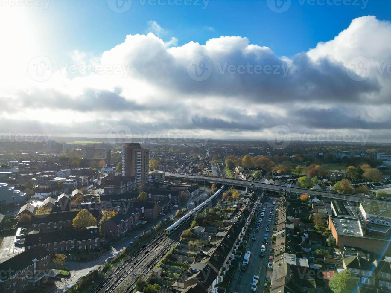 High Angle View of West Croydon London City of England Great Britain. November 20th, 2023 photo