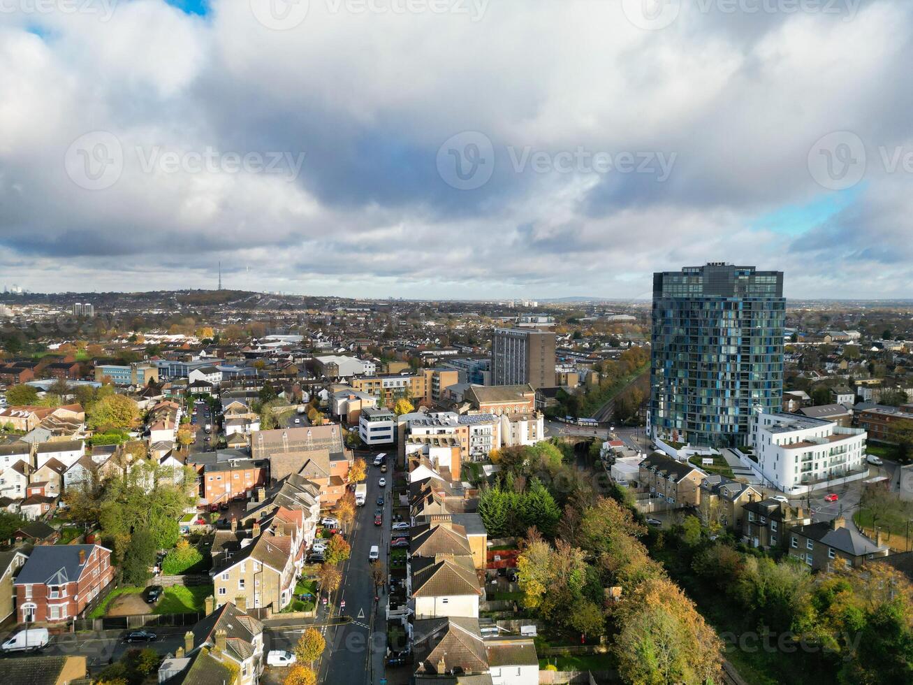 High Angle View of West Croydon London City of England Great Britain. November 20th, 2023 photo