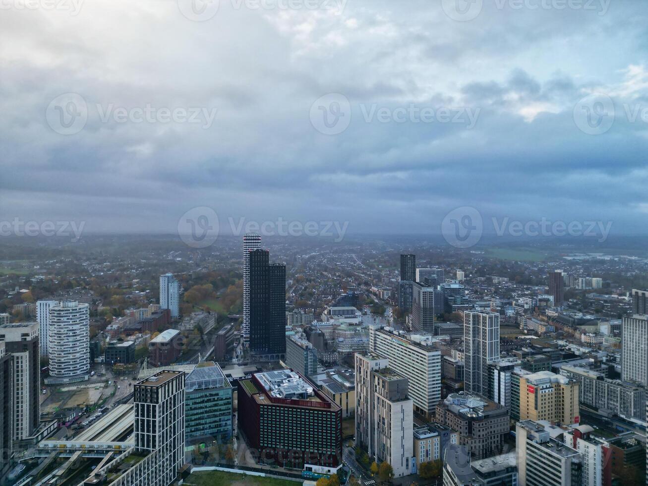 Aerial View of West Croydon London City of England Great Britain. November 20th, 2023 photo