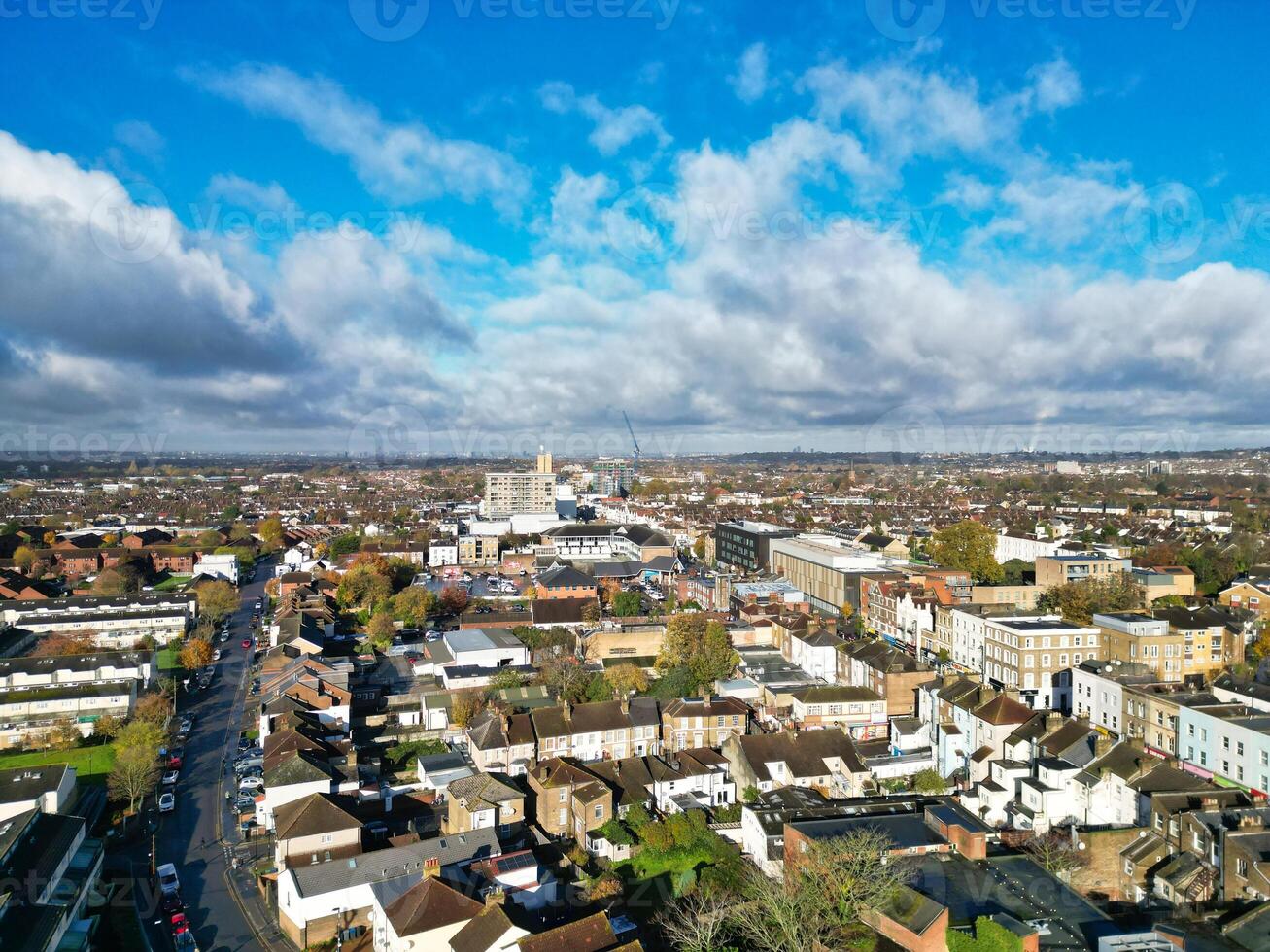 Aerial View of West Croydon London City of England Great Britain. November 20th, 2023 photo