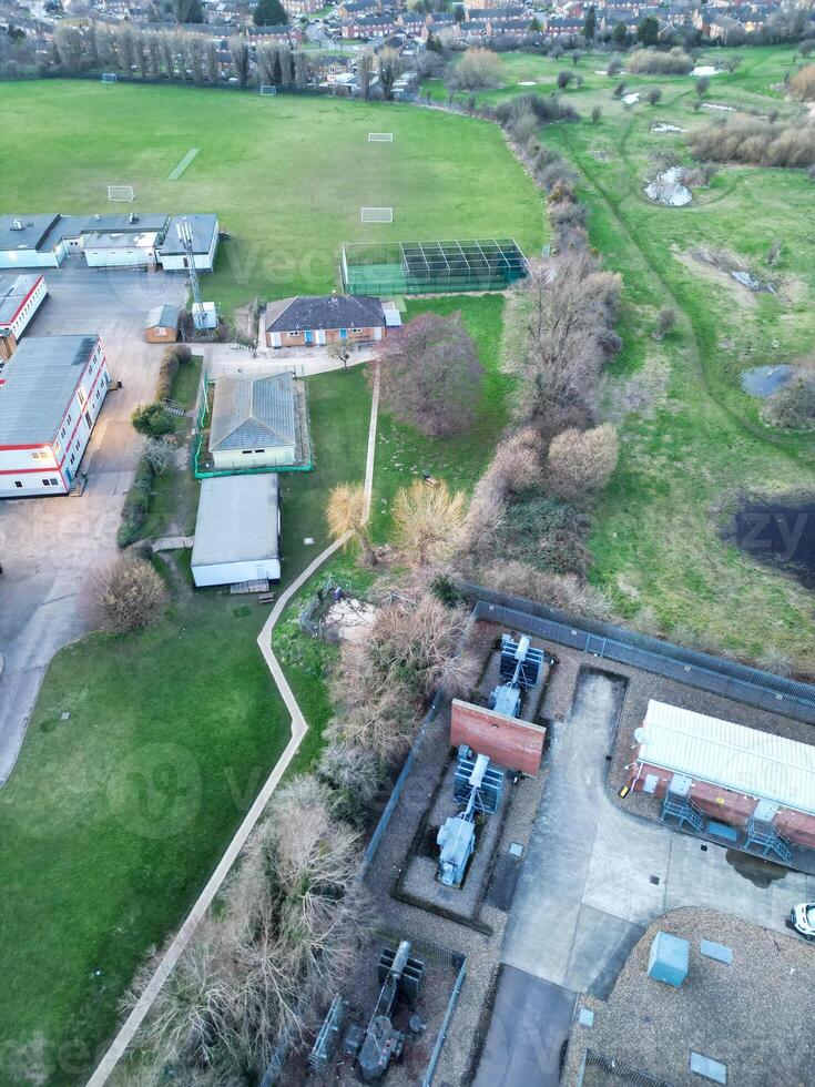 High Angle view of Barnfield College Road at East Luton City of England during Sunset. Luton, England UK photo