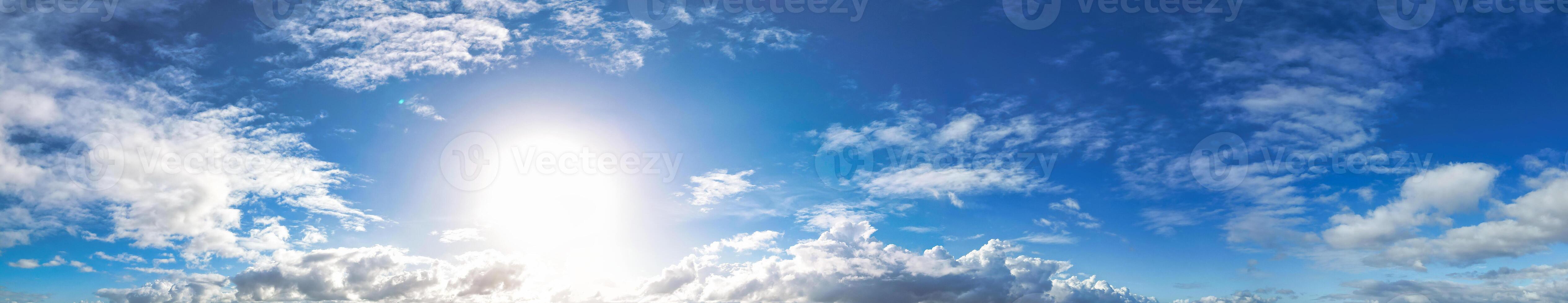 High Angle Panoramic View of Winter Sky and Clouds over City of England UK photo